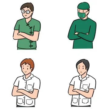 Vector set of medical staff Stock Illustration