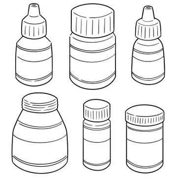 Vector set of medicine bottle Stock Illustration