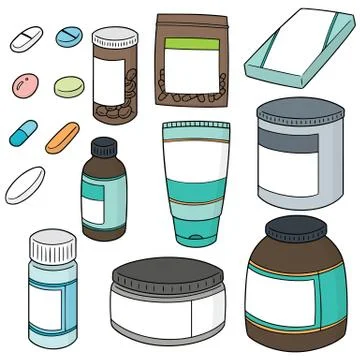 Vector set of medicine Stock Illustration
