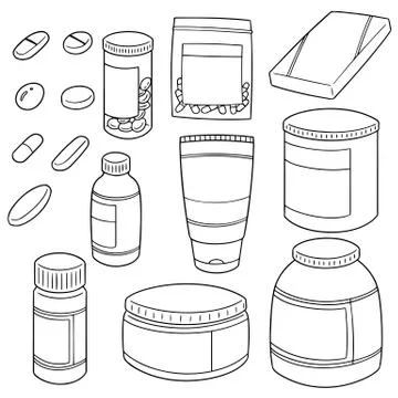 Vector set of medicine Stock Illustration