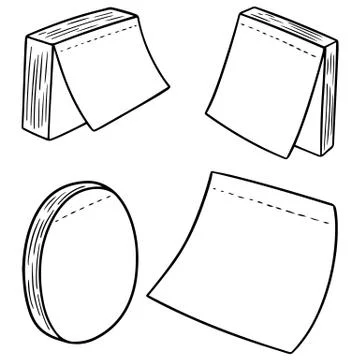 Vector set of memo note Stock Illustration