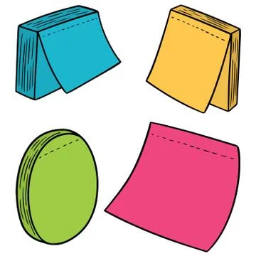 Vector set of memo note Stock Illustration