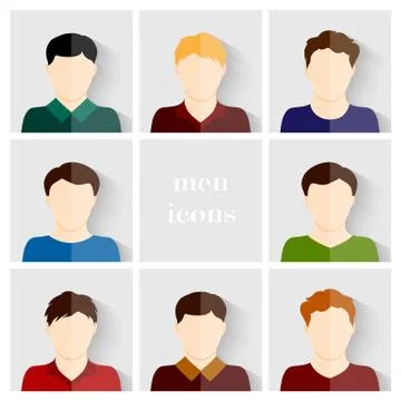 Vector set of men icons Stock Illustration