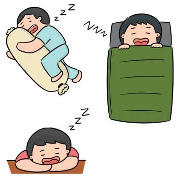 Vector set of men sleeping Stock Illustration