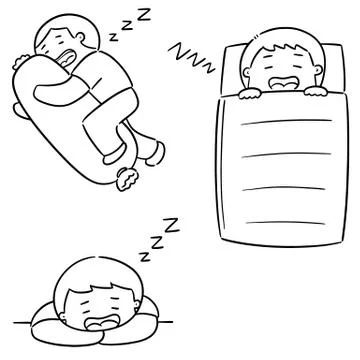 Vector set of men sleeping Stock Illustration