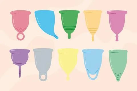 Vector set with menstrual cups Stock Illustration