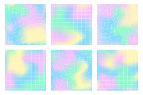 Vector set of mesh gradient backgrounds Stock Illustration