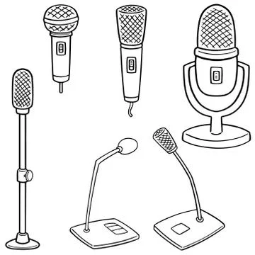 Vector set of microphone Illustrazione stock