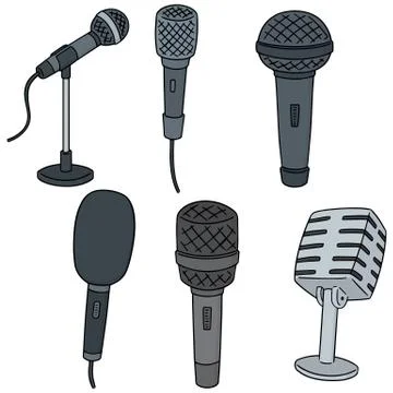 Vector set of microphone Stock Illustration