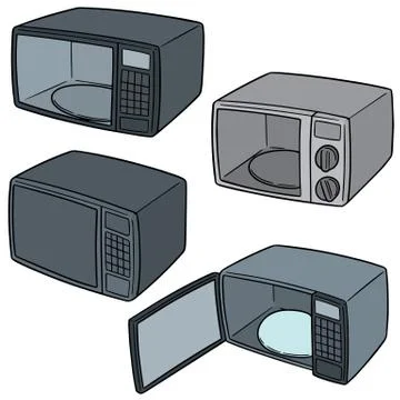 Vector set of microwave oven Stock Illustration