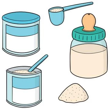 Vector set of milk powder Stock Illustration