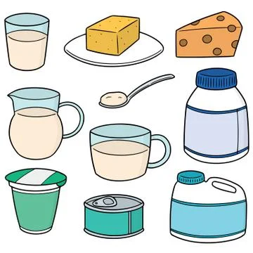 Vector set of milk product Stock Illustration