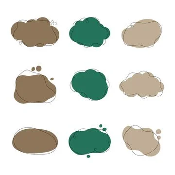 Vector set of minimal backgrounds with organic abstract shapes in pastel colo Illustrazione stock