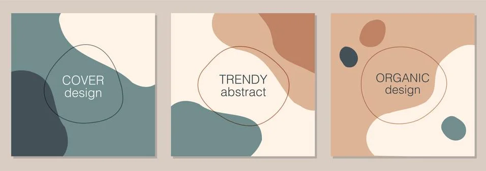 Vector set of minimal fluid organic shapes, abstract background Stock Illustration