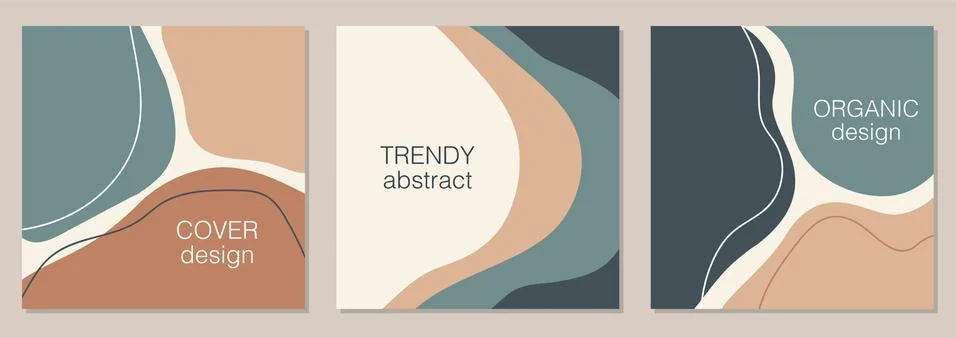 Vector set of minimal fluid organic shapes, abstract background Stock Illustration