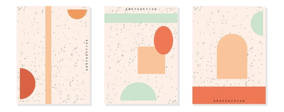 Vector set of minimal posters. Geometric stylish design. Template with Stock Illustration