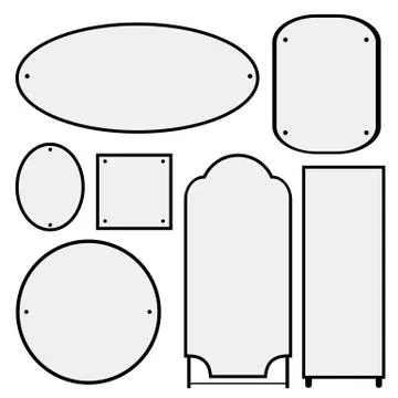 Vector set of mirrors of different shapes Stock Illustration