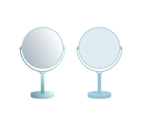 Vector set of mirrors in gradient and flat styles. Stock Illustration