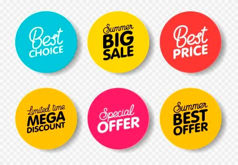 Vector set of modern colorful labels for greetings and promotion. 库存插图