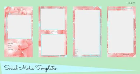 Vector set of modern editable stories template for blog post Stock Illustration