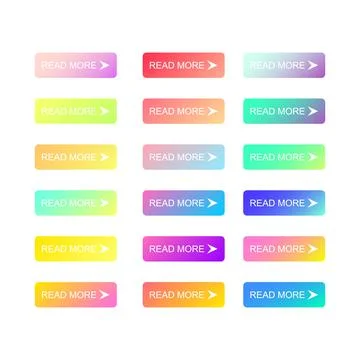 Vector Set of Modern Gradient for web or App or Game Buttons. Trendy gradient Stock Illustration