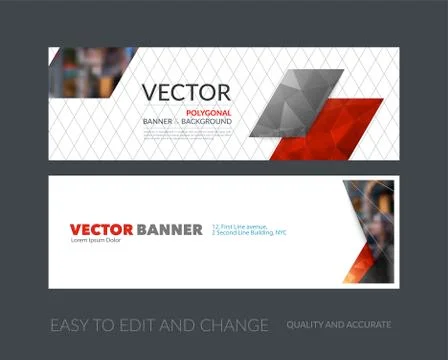 Vector set of modern horizontal website banners with colourful d Stock Illustration