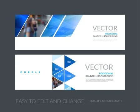 Vector set of modern horizontal website banners with colourful g Stock Illustration