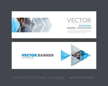 Vector set of modern horizontal website banners with colourful g Stock Illustration