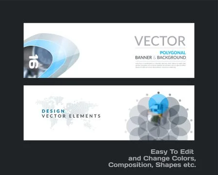 Vector set of modern horizontal website banners Illustrazione stock