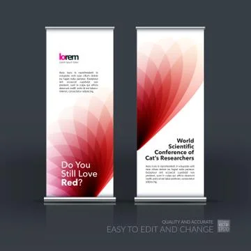 Vector set of modern Roll Up Banner Stand Design with soft shape Stock Illustration
