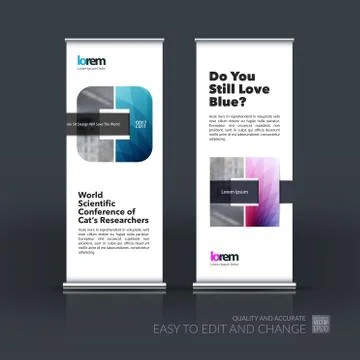 Vector set of modern roll up banner stand design with geometric Stock-Illustration