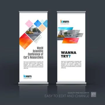 Vector set of modern roll Up Banner stand design with abstract g Vector se... Stock Photos
