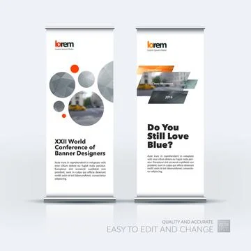 Vector set of modern roll Up Banner stand design with abstract g Vector se... Stock Photos