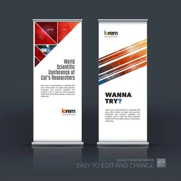 Vector set of modern roll Up Banner stand design with abstract g Vector se... Stock Photos