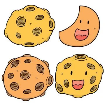 Vector set of moon Stock Illustration