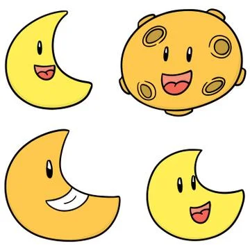 Vector set of moon Stock Illustration
