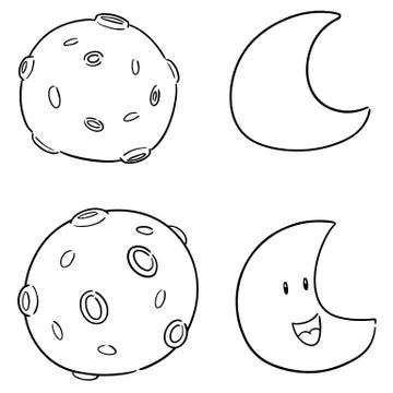 Vector set of moon Stock Illustration