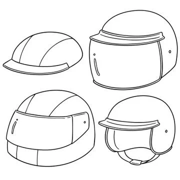 Vector set of motorcycle helmet Stock Illustration