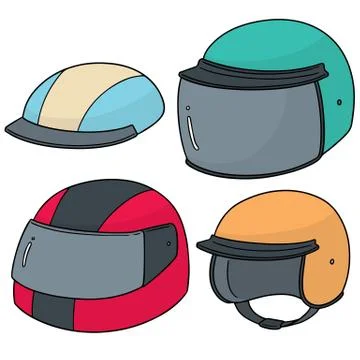 Vector set of motorcycle helmet Illustrazione stock