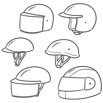Vector set of motorcycle helmet Stock Illustration