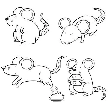 Vector set of mouse Stock Illustration