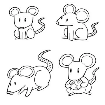 Vector set of mouse Stock Illustration