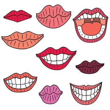 Vector set of mouth Stock Illustration