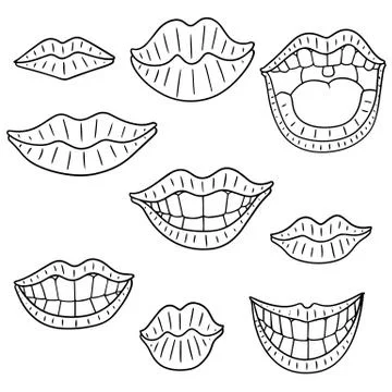 Vector set of mouth Stock Illustration