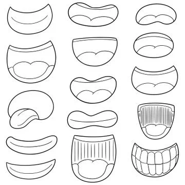Vector set of mouth Stock Illustration