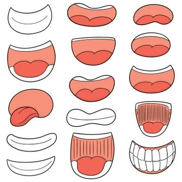 Vector set of mouth Stock Illustration