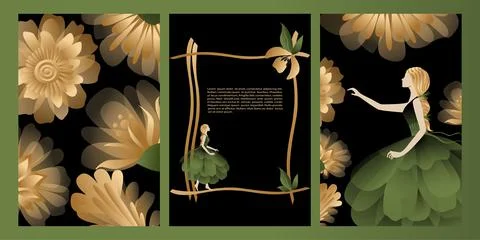 Vector set mystic and elf theme, includes illustrations of elves , fairies an Stock Illustration