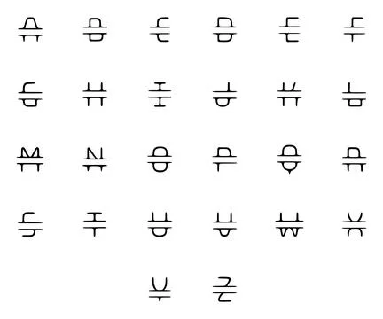 Vector set of name monograms or letters initials isolated on white background Stock Illustration