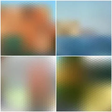 Vector set of nature blurred hexagonal unfocused backgrounds Ilustración de archivo