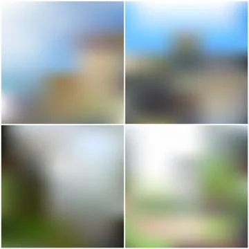Vector set of nature blurred unfocused backgrounds Ilustración de archivo